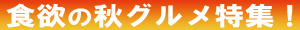 食欲の秋グルメ特集！